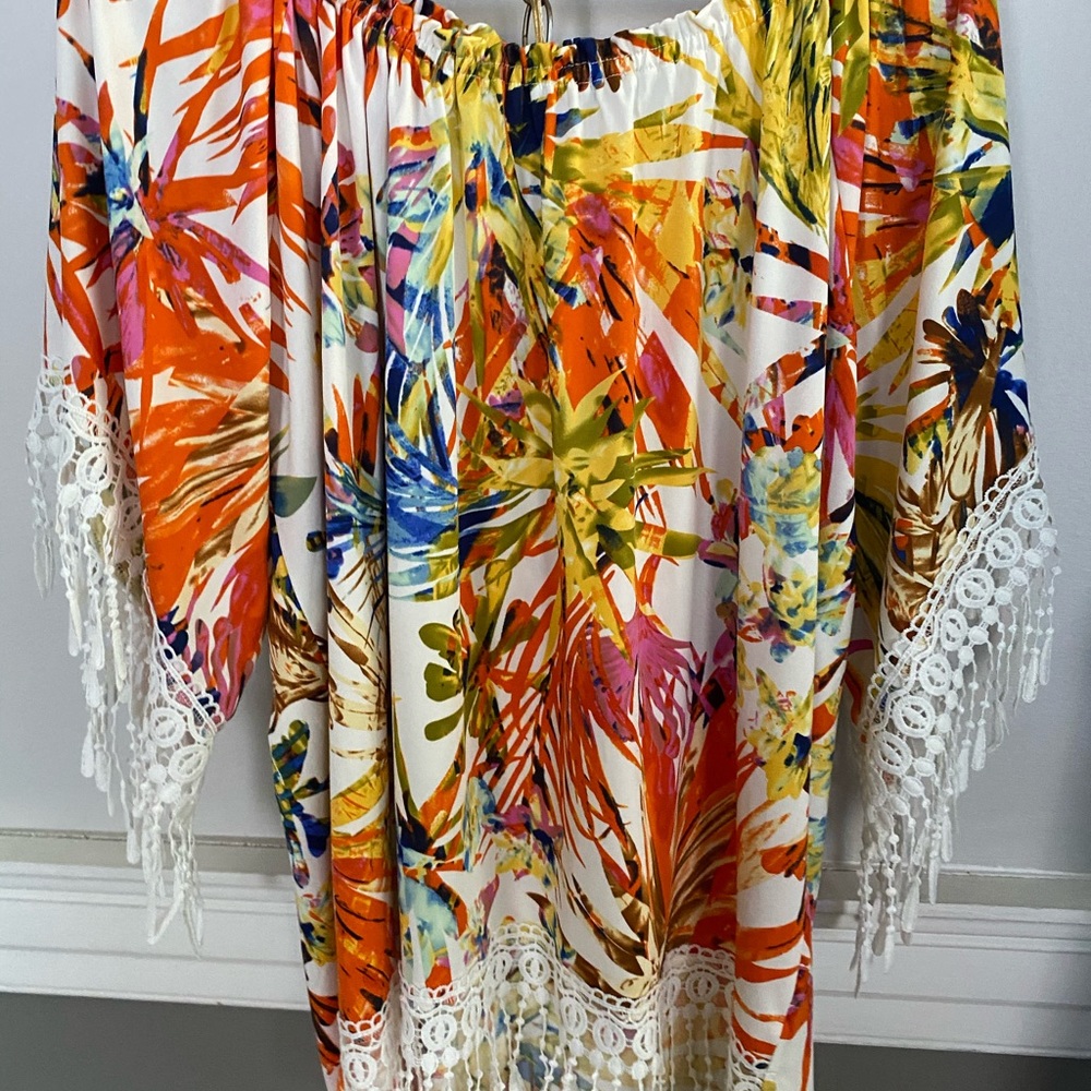 Tropical Blouse with fringe